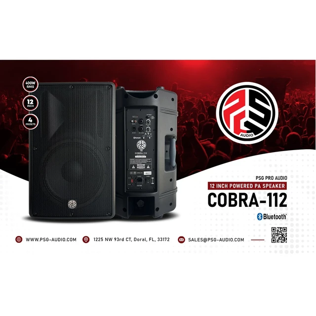 Alt view image 6 of 7 - (2) PSG Audio Cobra 12" 1600 Watt, (2) Gatot Tote12, Stands, (2) XLR Cables Bundle