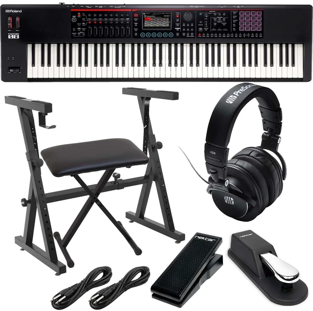 Main image of Roland FANTOM-08 Keyboard, Stand, Bench, Sustain, Expression Pedal, Presonus HD9, (4) 1/4 Cables Bundle