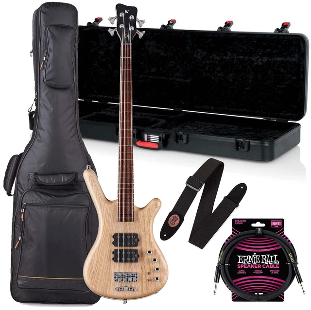 Main image of Warwick Pro Series Corvette $$-4 String Natural Transparent Satin, Gator GTSA-GTRBASS, ErnieBall Cable, Levy's MSSC8-BLK Bundle