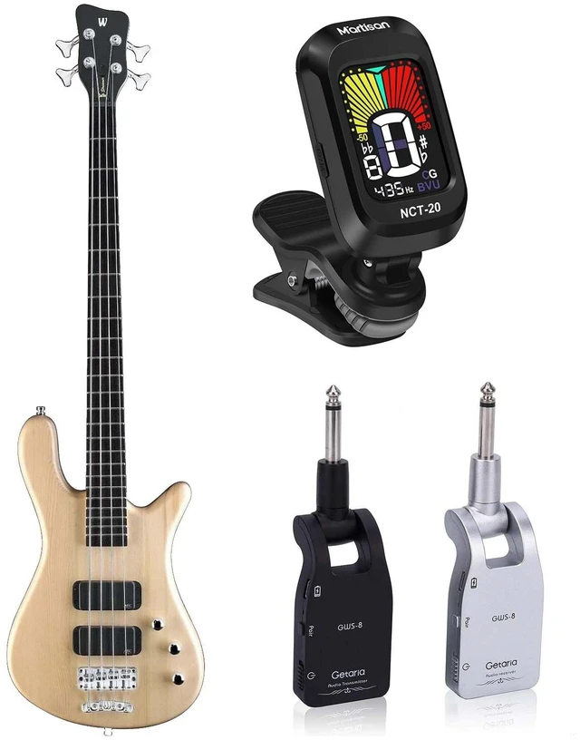 Main image of Warwick RockBass Streamer 4-String Bass Natural Transparent Satin, Getaria 2.4GHZ Wireless, MARTISAN Tuner Bundle