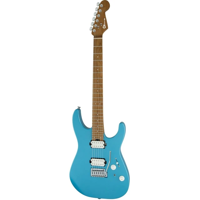Alt view image 5 of 7 - Charvel Pro-Mod DK24 HH 2PT Electric Guitar Matte Blue Frost, Fender Frontman 10G, ErnieBall Cable, BOSS Pedal (SD-1) Bundle
