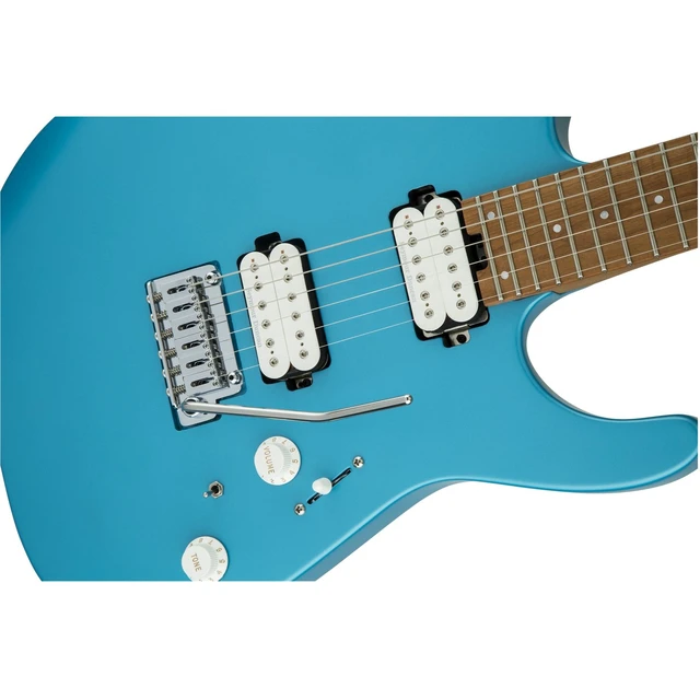 Alt view image 6 of 7 - Charvel Pro-Mod DK24 HH 2PT Electric Guitar Matte Blue Frost, Fender Frontman 10G, ErnieBall Cable, BOSS Pedal (SD-1) Bundle