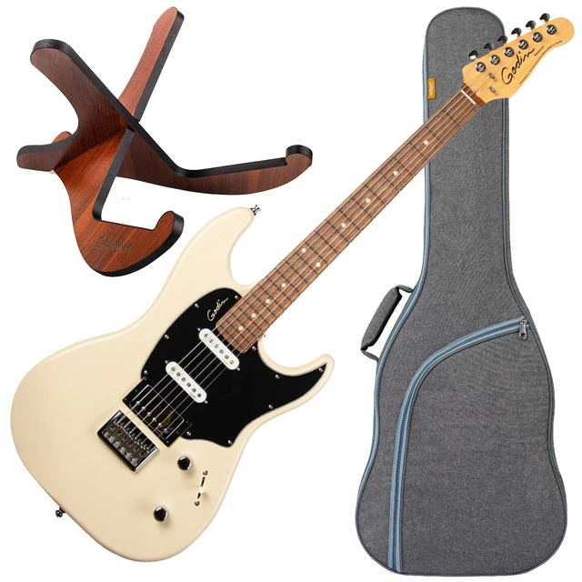Alt view image 5 of 7 - Godin 048434 Session HT Trans Cream RN, CAHAYA Electric Guitar Bag, CAHAYA Guitar Stand Bundle
