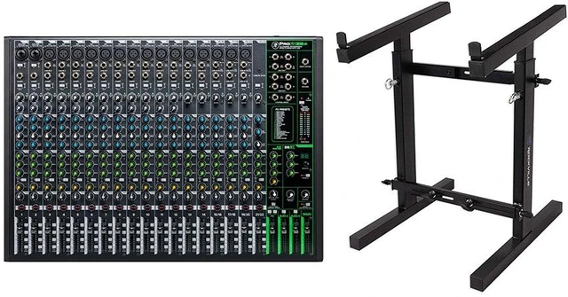 Main image of Mackie ProFX22v3 22-Channel Mixer - Rockville RXS20 Portable Mixer Stand
