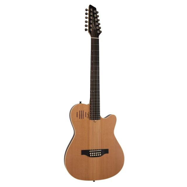 Alt view image 2 of 7 - Godin A12 12-string Natural Semi-gloss (025343) - CAHAYA Guitar Bag - Donner Wooden Stand - Wall Mount 2-Pack - Legato Guitar Strap