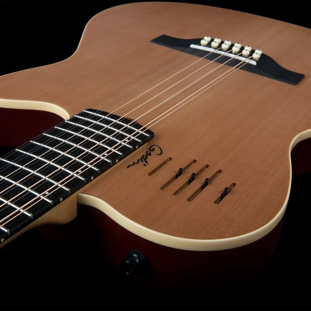 Alt view image 4 of 7 - Godin A12 12-string Natural Semi-gloss (025343) - CAHAYA Guitar Bag - Donner Wooden Stand - Wall Mount 2-Pack - Legato Guitar Strap