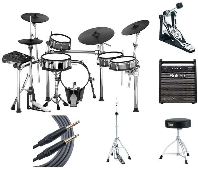 Main image of Roland TD-50KV Electronic Drum Set + Hardware + Active Monitor + Mogami TRS Cable