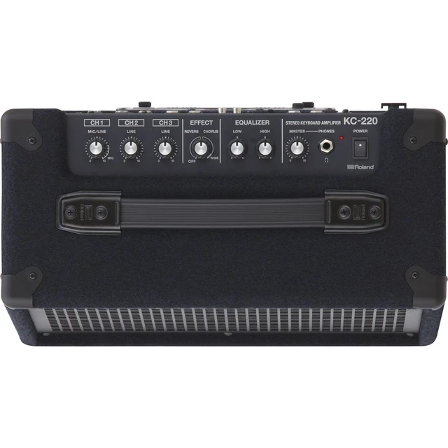 Alt view image 3 of 5 - Roland KC-220 Battery Powered Stereo Keyboard Amplifier + Dynamic Vocal Microphone + Stand and Cable.