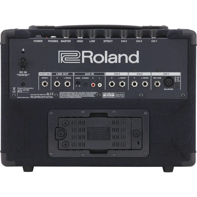 Alt view image 4 of 5 - Roland KC-220 Battery Powered Stereo Keyboard Amplifier + Dynamic Vocal Microphone + Stand and Cable.