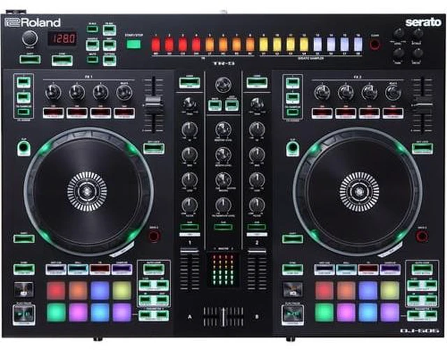 Alt view image 2 of 7 - Roland DJ-505 Serato DJ Controller with Pioneer DJ HDJ-X5 Over-Ear DJ Headphones (Black)