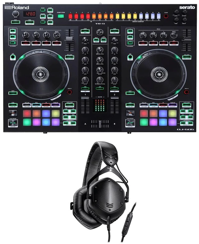 Main image of Roland DJ-505 Serato DJ Controller with V-MODA Crossfade LP2 Special Edition (Matte Black)