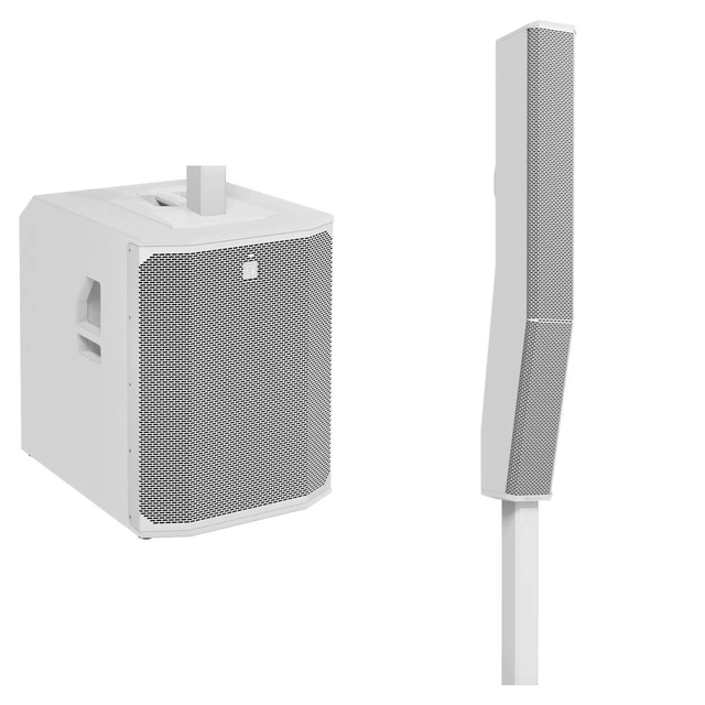 Alt view image 4 of 7 - (2) Electro-Voice Evolve 90 2000W Column PA Speaker (White) - PSG Audio EMX16 - Facade Booth - (2) PSG Audio MP0919 - (2) XLR Cables Bundle