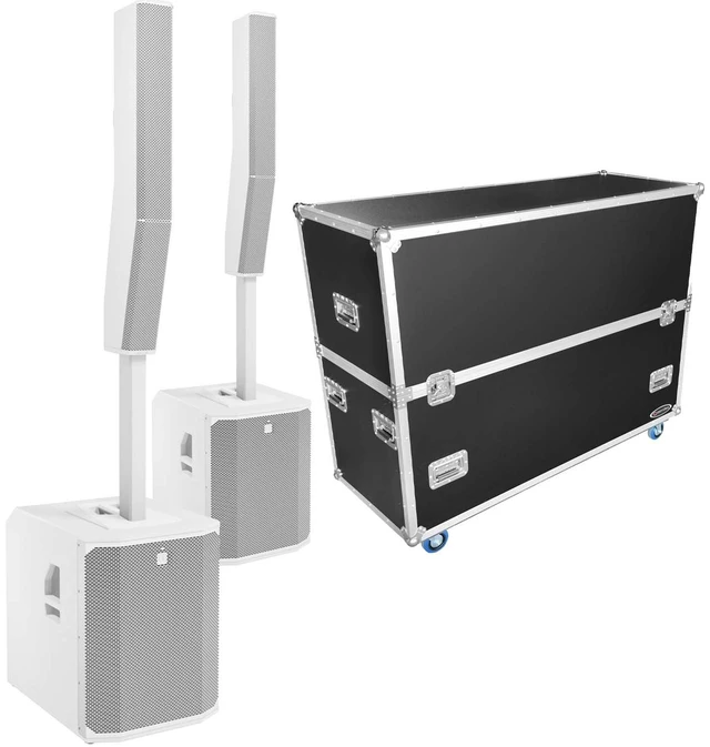 Main image of (2) Electro-Voice Evolve 90 2000W Column PA Speaker (White) - Odyssey FZEVOLVE90W Road Case Bundle