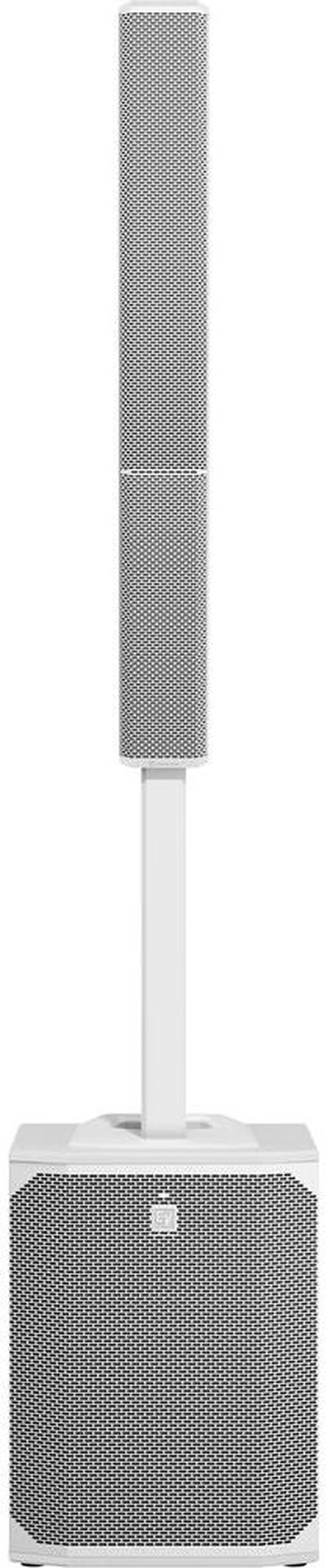 Alt view image 2 of 7 - (2) Electro-Voice Evolve 70 2000W Column PA Speaker (White) - PSG Audio EMX16 - Facade Booth - PSG Audio MP0919 - (2) XLR Cables Bundle