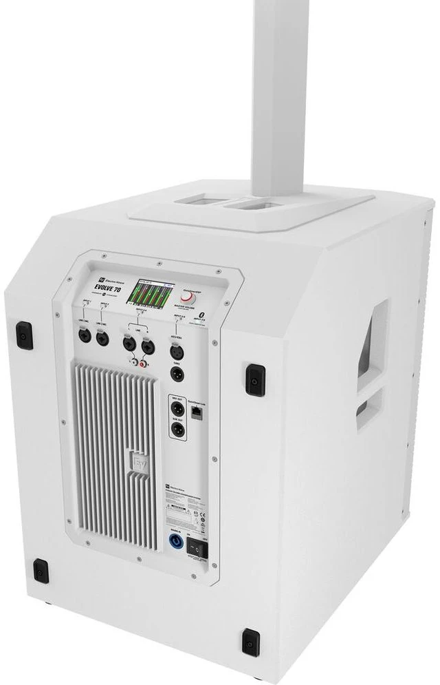 Alt view image 5 of 7 - (2) Electro-Voice Evolve 70 2000W Column PA Speaker (White) - PSG Audio EMX16 - Facade Booth - PSG Audio MP0919 - (2) XLR Cables Bundle