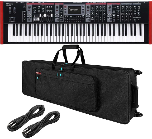 Main image of Roland V-Stage 76 Stage Piano - Gator GK-76 Semi-Rigid Wheeled Case - (2)1/4 Cable Bundle