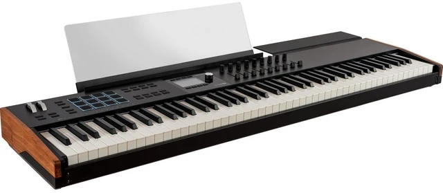 Alt view image 4 of 7 - Arturia KeyLab 88 MK3 Keyboard Controller (Black) - (2) ErnieBall 1/4 Cables - (2) Midi Cables - Tascam TH02 Bundle
