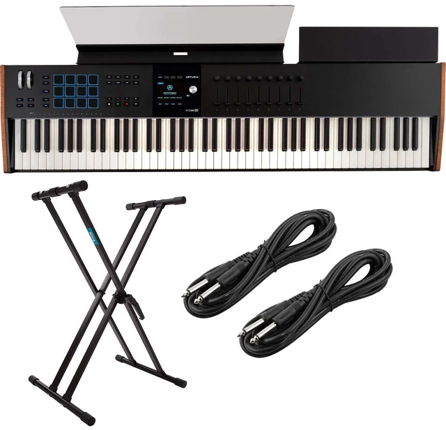 Main image of Arturia KeyLab 88 MK3 Keyboard Controller (Black) - Keyboard Stand - (2) 1/4 Cables Bundle