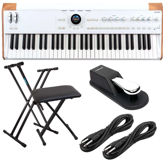 Main image of Arturia AstroLab 61-key Stage Keyboard - Keyboard Stand - Bench - Sustain Pedal - (2) 1/4 Cables Bundle