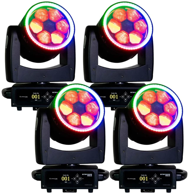 Main image of (4) Eliminator Lighting Stryker Max LED Moving Head Bundle