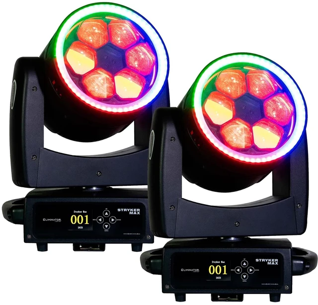 Main image of (2) Eliminator Lighting Stryker Max LED Moving Head Bundle
