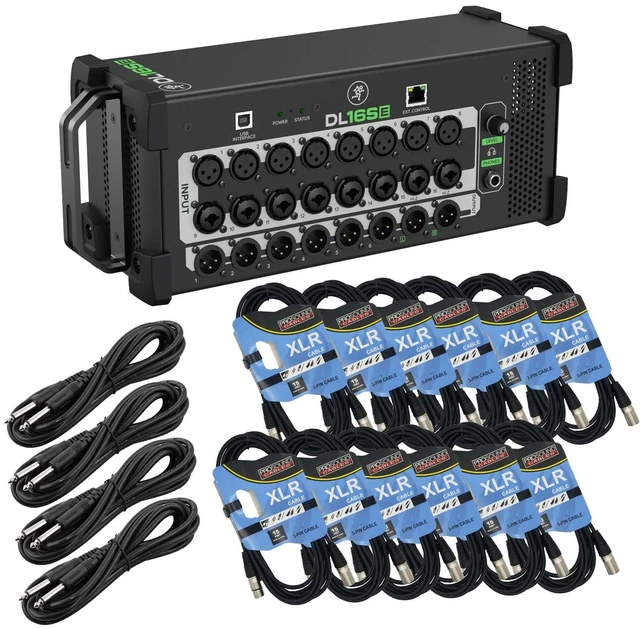 Main image of Mackie DL16SE 16-channel Rackmount Digital Mixer - (12) XLR Cables - (4) 1/4 Cables Bundle
