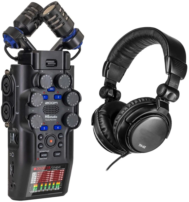 Main image of Zoom H6studio Handheld Recorder - Tascam TH02 Bundle