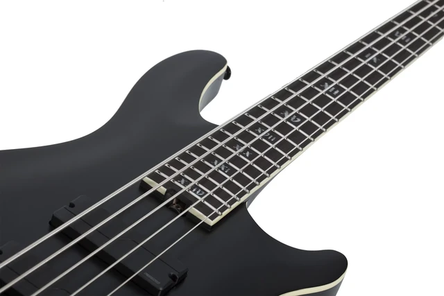 Alt view image 3 of 7 - Schecter SLS Evil Twin-5 Bass Guitar Satin Black - Gator GFW-GTR-SEAT and Stand Combo Bundle