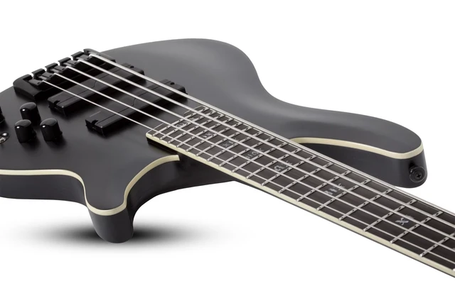 Alt view image 7 of 7 - Schecter SLS Evil Twin-5 Bass Guitar Satin Black - Gator GFW-GTR-SEAT and Stand Combo Bundle