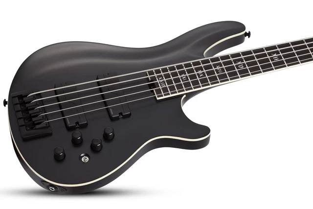 Alt view image 2 of 7 - Schecter SLS Evil Twin-5 Bass Guitar Satin Black - Gator GL-ELECTRIC Case - Guitar Cable 1/4 Bundle