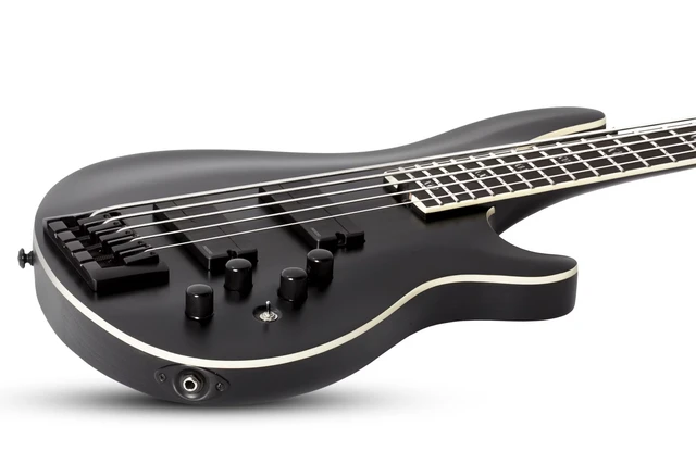 Alt view image 5 of 7 - Schecter SLS Evil Twin-5 Bass Guitar Satin Black - Gator GL-ELECTRIC Case - Guitar Cable 1/4 Bundle