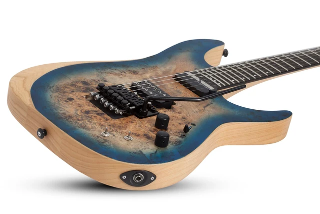 Alt view image 2 of 7 - Schecter Reaper-6 FR-S Electric Guitar Satin Sky Burst - Gator GL-ELECTRIC Case - Guitar Cable 1/4 Bundle