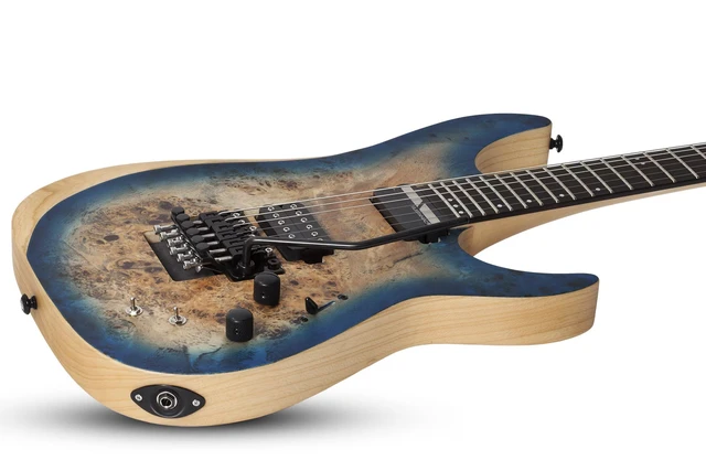 Alt view image 4 of 7 - Schecter Reaper-6 FR-S Electric Guitar Satin Sky Burst - Gator GL-ELECTRIC Case - Guitar Cable 1/4 Bundle