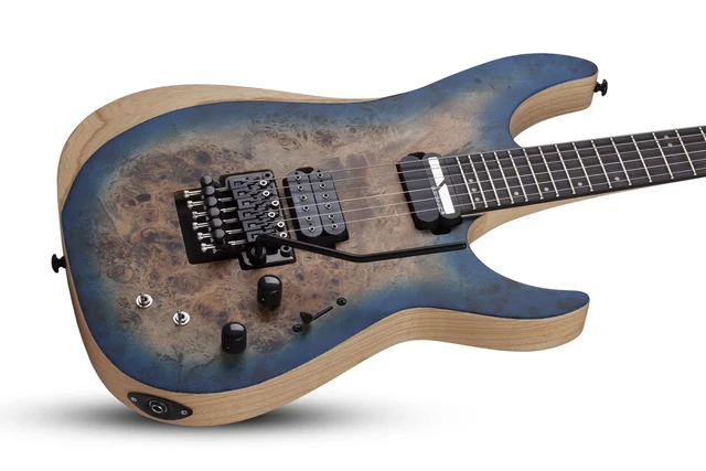 Alt view image 5 of 7 - Schecter Reaper-6 FR-S Electric Guitar Satin Sky Burst - Gator GL-ELECTRIC Case - Guitar Cable 1/4 Bundle