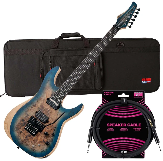 Main image of Schecter Reaper-6 FR-S Electric Guitar Satin Sky Burst - Gator GL-ELECTRIC Case - Guitar Cable 1/4 Bundle