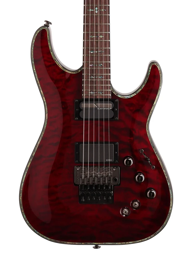 Alt view image 4 of 7 - Schecter Hellraiser C-1 FR-S Electric Guitar Black Cherry - Gator GC-ELEC-XL Deluxe Case Bundle