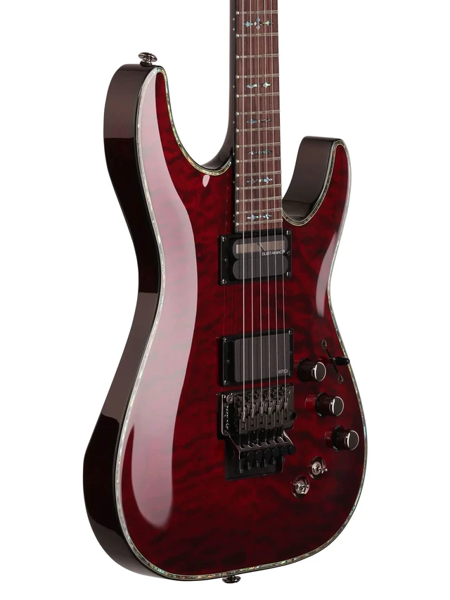 Alt view image 3 of 7 - Schecter Hellraiser C-1 FR-S Electric Guitar Black Cherry - Zoom G1X Pedal - 1/4 Cable Bundle