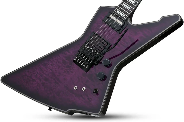 Alt view image 2 of 7 - Schecter E-1 FR S Special Edition Electric Guitar Trans Purple Burst - Gator GFW-GTR-SEAT and Stand Combo - Guitar Cable 1/4 Bundle
