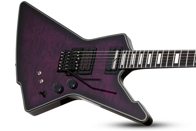 Alt view image 3 of 7 - Schecter E-1 FR S Special Edition Electric Guitar Trans Purple Burst - Gator GFW-GTR-SEAT and Stand Combo - Guitar Cable 1/4 Bundle
