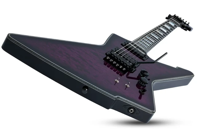 Alt view image 4 of 7 - Schecter E-1 FR S Special Edition Electric Guitar Trans Purple Burst - Gator GFW-GTR-SEAT and Stand Combo - Guitar Cable 1/4 Bundle