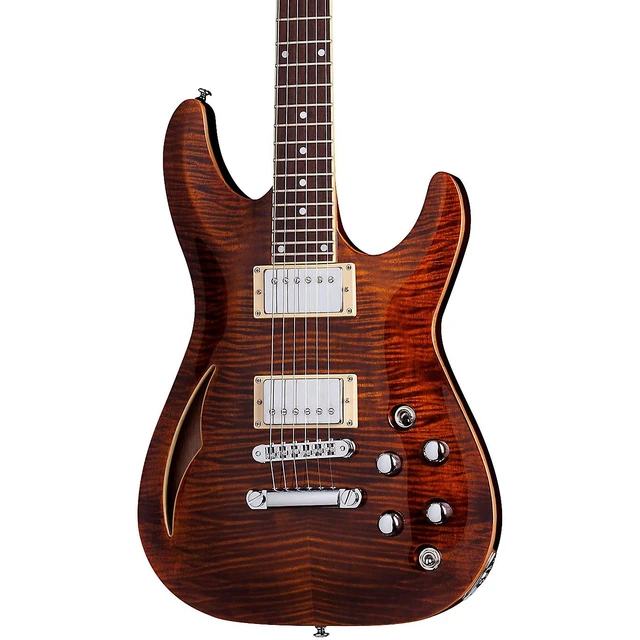 Alt view image 2 of 7 - Schecter C-1 E/A Classic Semi-hollowbody Electric Guitar Cats Eye - Gator GC-ELECTRIC-A Bundle