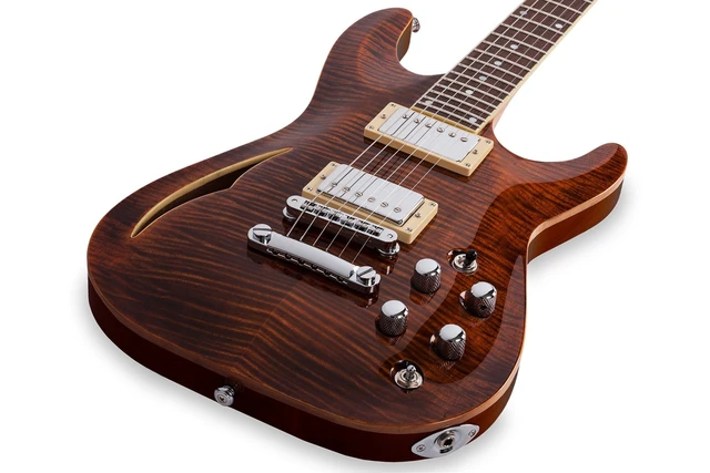 Alt view image 3 of 7 - Schecter C-1 E/A Classic Semi-hollowbody Electric Guitar Cats Eye - Gator GC-ELECTRIC-A Bundle