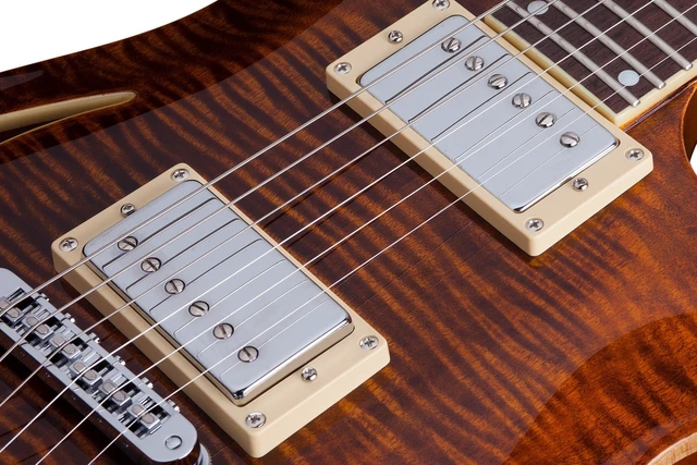 Alt view image 6 of 7 - Schecter C-1 E/A Classic Semi-hollowbody Electric Guitar Cats Eye - Gator GC-ELECTRIC-A Bundle