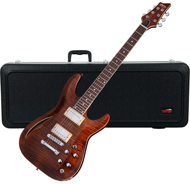 Main image of Schecter C-1 E/A Classic Semi-hollowbody Electric Guitar Cats Eye - Gator GC-ELECTRIC-A Bundle