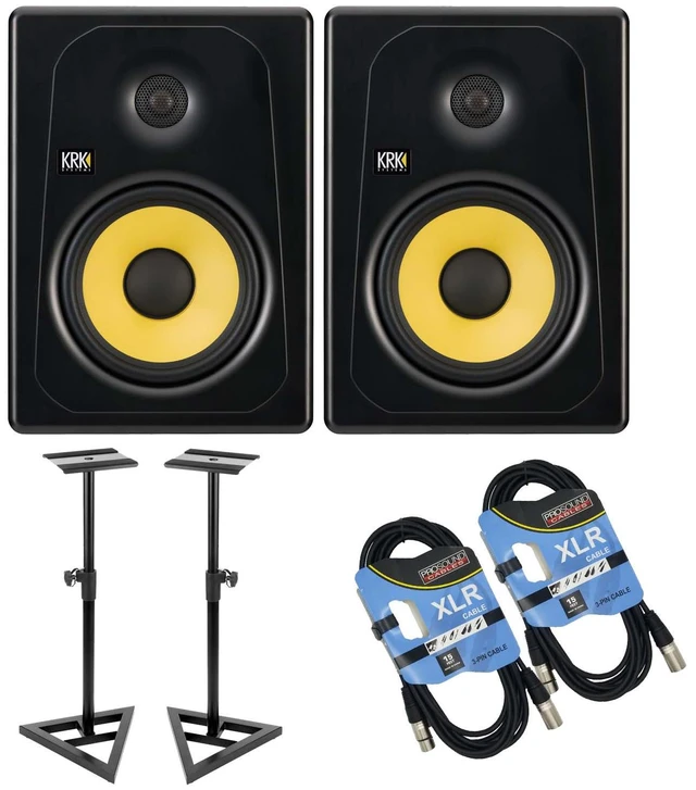 Main image of (2) KRK Kreate 8 Powered Studio Monitor - Studio Monitor Stands - (2) XLR Cables Bundle