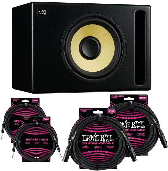Main image of KRK S12.4 12 Powered Studio Subwoofer - (2) ErnieBall XLR - (2) ErnieBall 1/4 Bundle