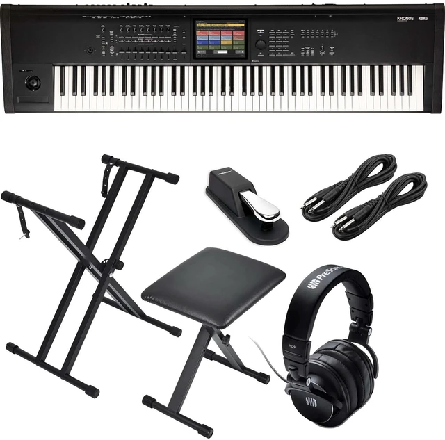 Main image of Korg Kronos 3 88-key Music Workstation - Keyboard Stand and Bench - Sustain Pedal - Presonus HD9 - (2) 1/4 Cables Bundle