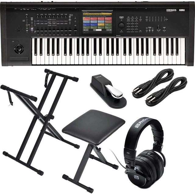Main image of Korg Kronos 3 61-key Music Workstation - Keyboard Stand and Bench - Sustain Pedal - Presonus HD9 - (2) 1/4 Cables Bundle