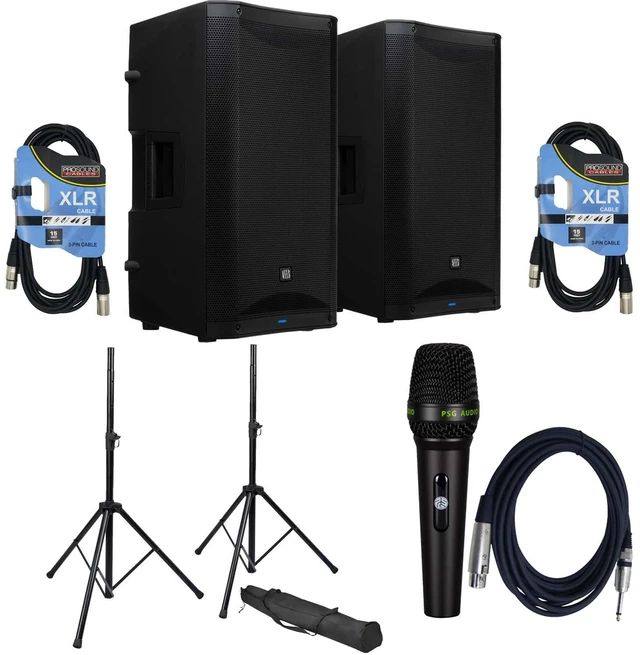 Main image of (2) PreSonus AIR XD 15 Powered Speaker - Speaker Stands - (2) XLR Cables - PSG AUDIO C350 Bundle