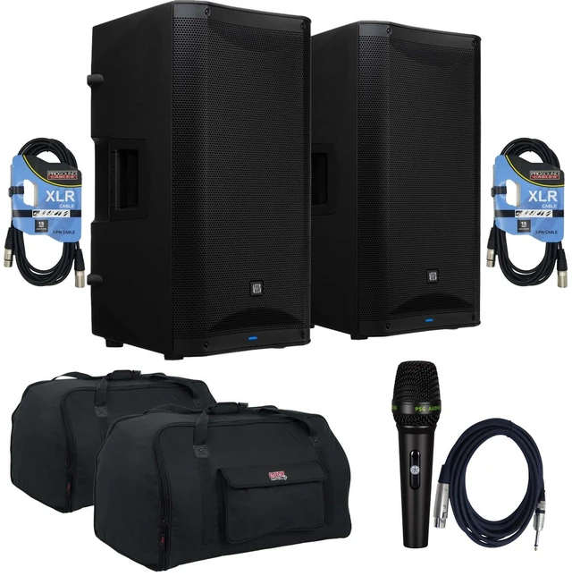 Main image of (2)PreSonus AIR XD 15 Powered Speaker - (2) Gator Tote15 - (2) XLR Cables - PSG AUDIO C350 Bundle